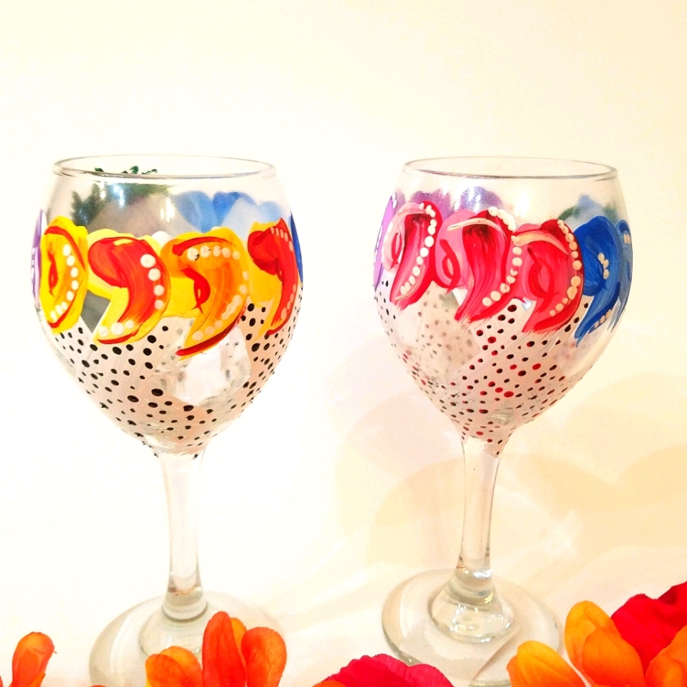 -SOLD-Custom Wine Glasses